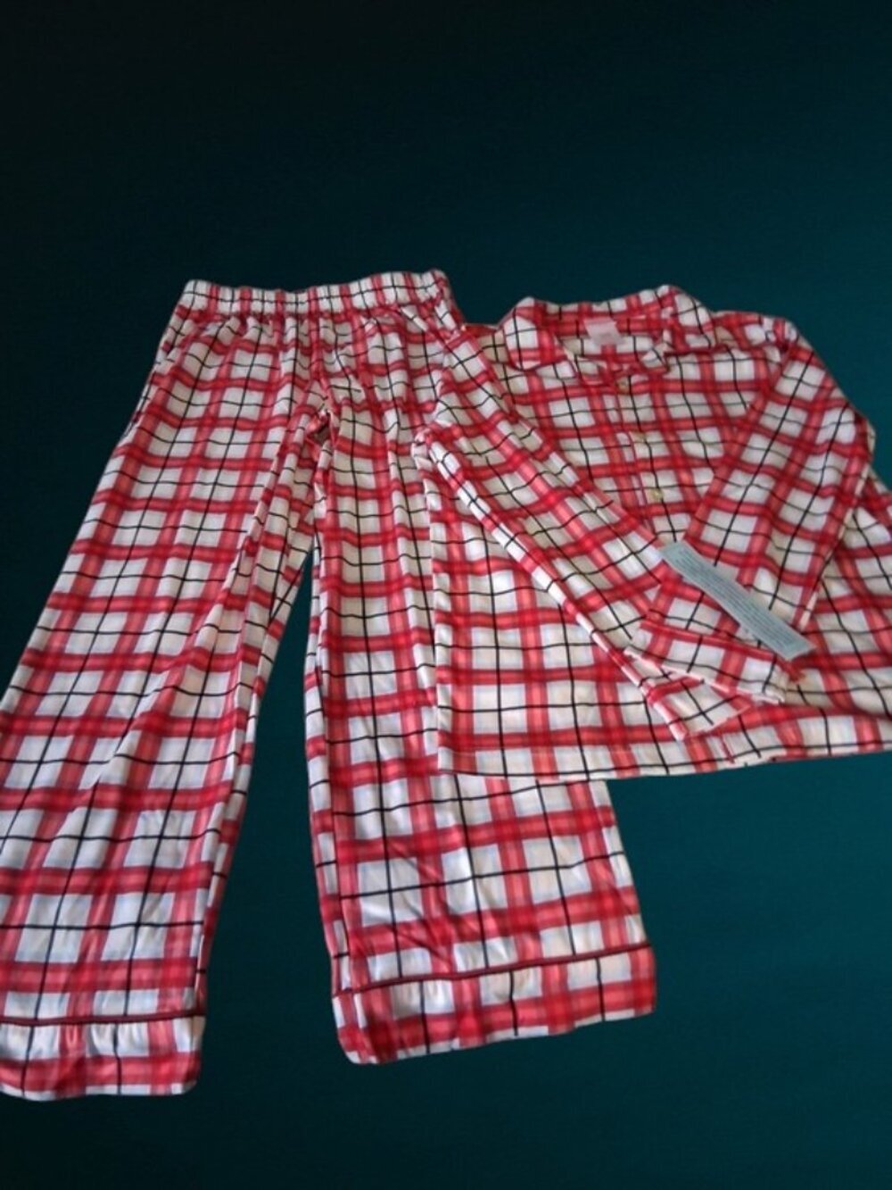 Wondershop Red White Plaid Kids Pajama Set size XL NWT